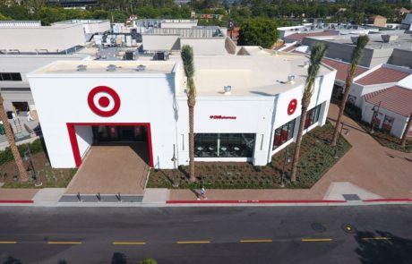 An aerial view of a target store.
