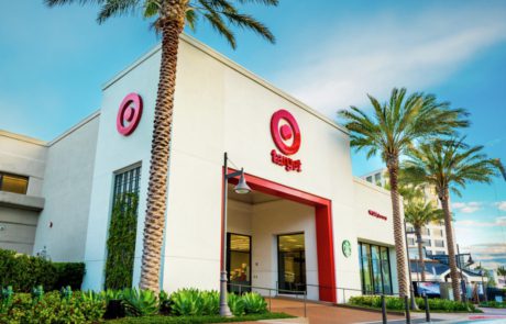 A target store with palm trees in front of it.
